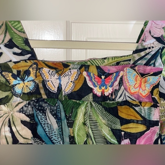 Johnny Was Workshop Tropical Puff Sleeve Tunic Dress in Green Multicolor XS‌‌‌‌ - Picture 12 of 12